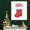 Candy Cane Stocking by Kathleen Parr Mckenna Wood Framed Wall Art Print